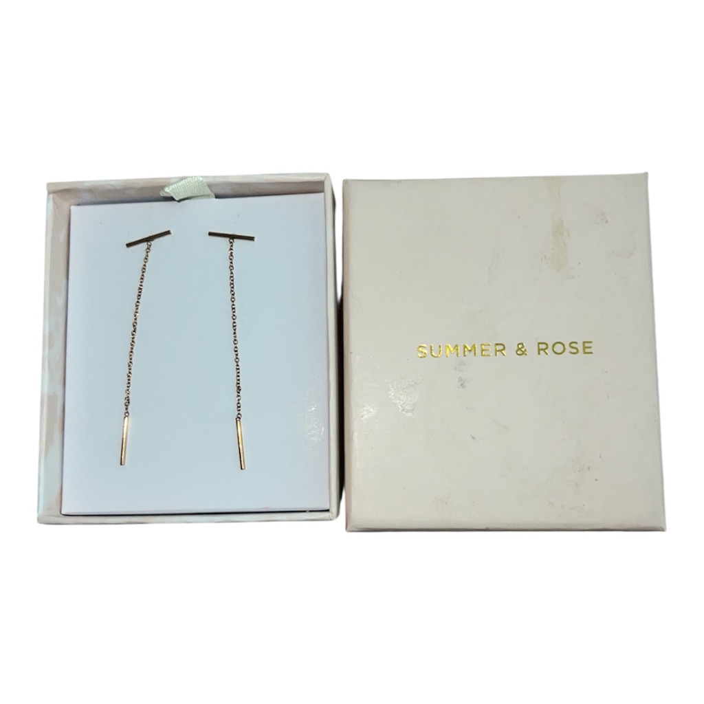 Summer & Rose Gold Threader Bar Drop Earrings